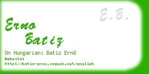 erno batiz business card