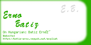 erno batiz business card